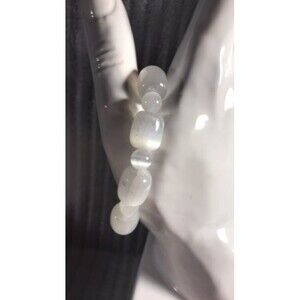 Beautiful Selenite Beaded Stretch Bracel